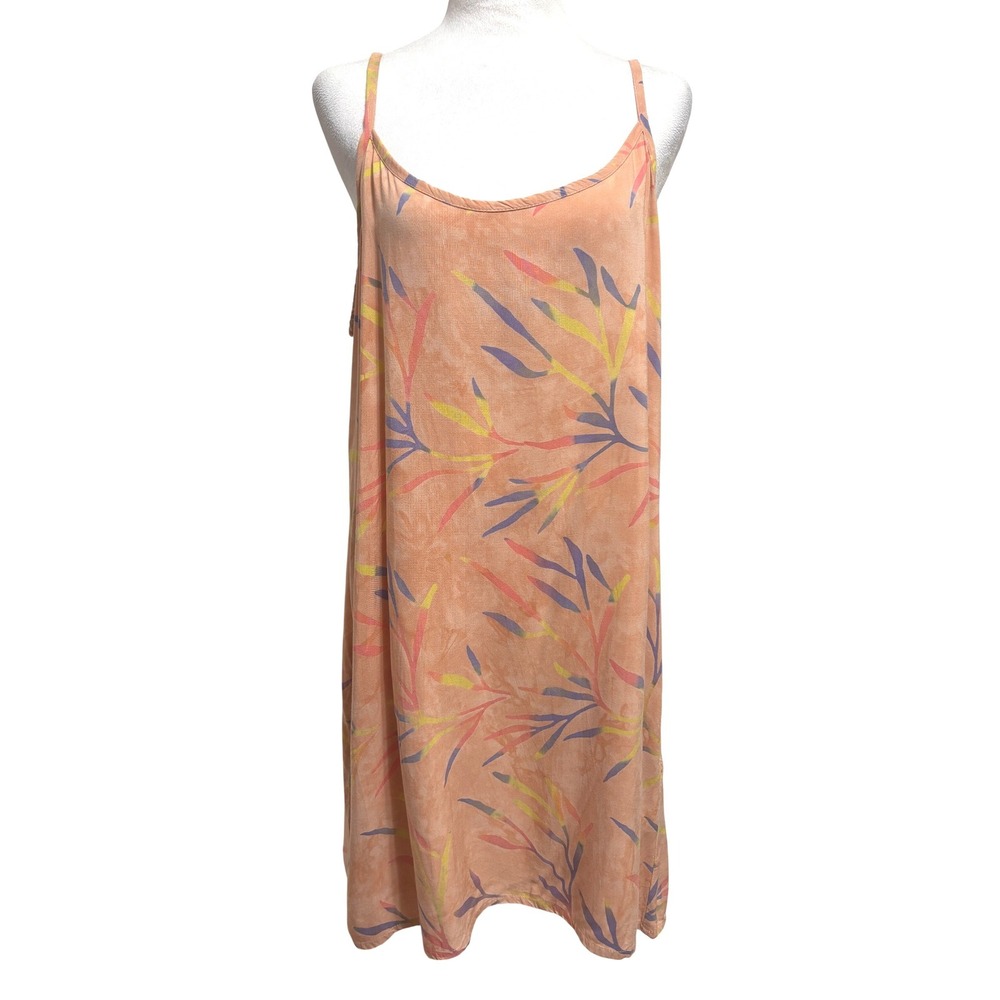 Spicy Bambu Slip Dress Womens XL Floral Pockets Tropical Boho Beach Vacation